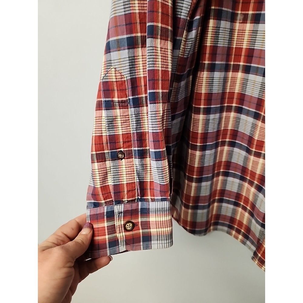 Bullock & Jones Mens‎ L 100% Premium Woven Cotton Multi Color Check Plaid Shirt - Picture 3 of 8